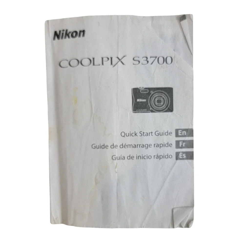Nikon Coolpix S3700 Quick Start Guide Manual English French Spanish 2015